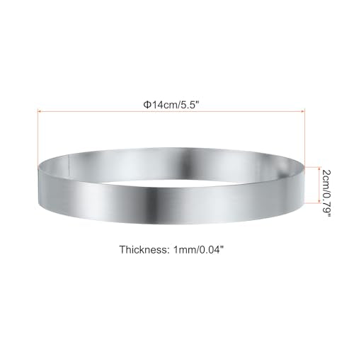 Round Cake Ring 5.5 x 1 Inch Seamless Stainless Steel Pastry Mousse Dessert Ring Mirror Coating for Baking Cooking English Muffins Crumpet Making Tool