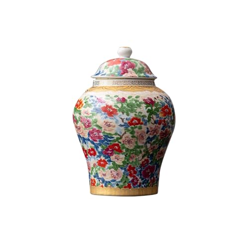 8 inches Ginger Jar with Lid Chinese Decorative Ceramic Tea Storage