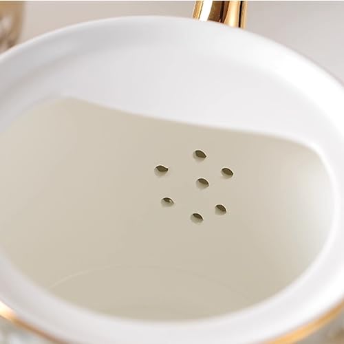 Marble Pattern Porcelain Tea Set with Gold Accents