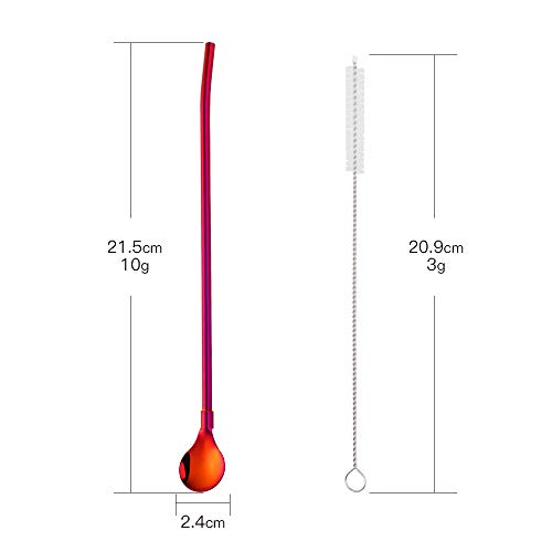 Straw Spoon 8PCS 8.5inch 18 (8 Count)