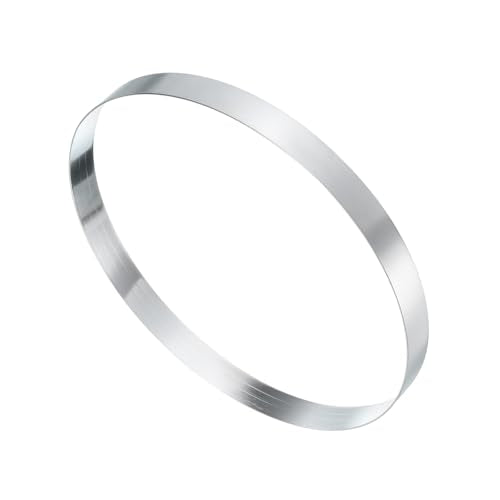 Round Cake Ring 8.27 x 1 Inch Seamless Stainless Steel Pastry Mousse Dessert Ring Mirror Coating for Baking Cooking English Muffins Crumpet Making Tool