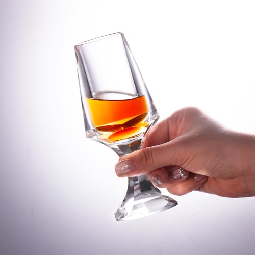 Crystal Snifter Glasses Set of 2 Handmade Stemmed Whiskey Glass (2 Count)