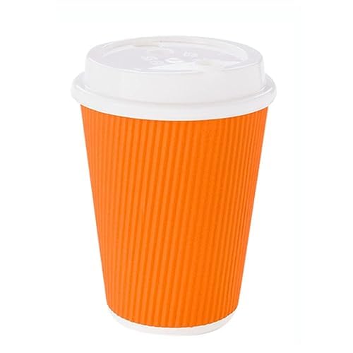 Coffee Cups 500 Pack of 12 oz Ripple Wall Insulated Coffee Cups Non (500 Count)