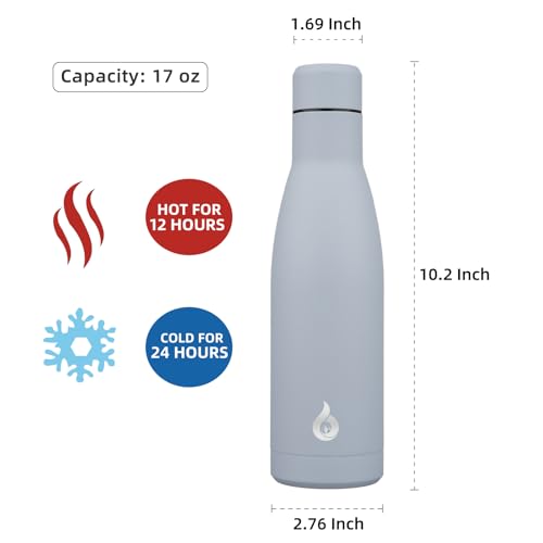 17 oz Insulated Thermal Metal Water Bottle