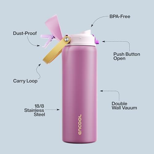 Insulated Water Bottle with Straw