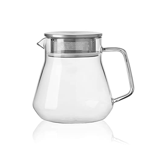 Small Glass Teapot with Stainless Steel Filter Lid