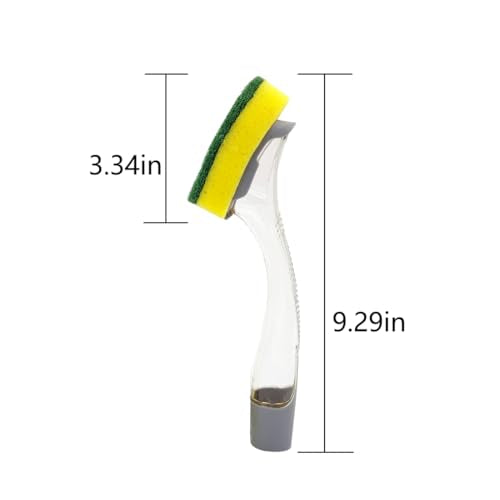The Pot Brush with Green and Yellow Washing Pads Does not Damage The Pot Handle and can be Used to add Liquid
