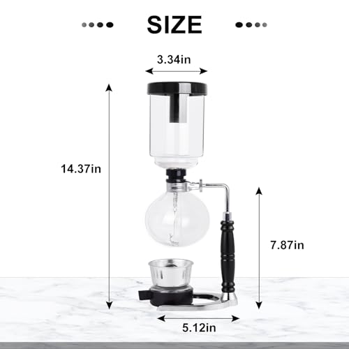 Syphon Coffee Maker Tabletop Glass Siphon Pot Glass Technica Siphon Vacuum Coffee Maker (360 milliliter Count)