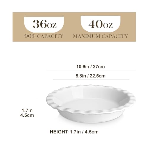 40 Oz Ceramic Pie Pan Set of 2 (2 Count)