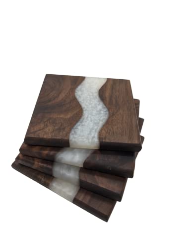 Wood Coaster Set for Drinks (4 Count)