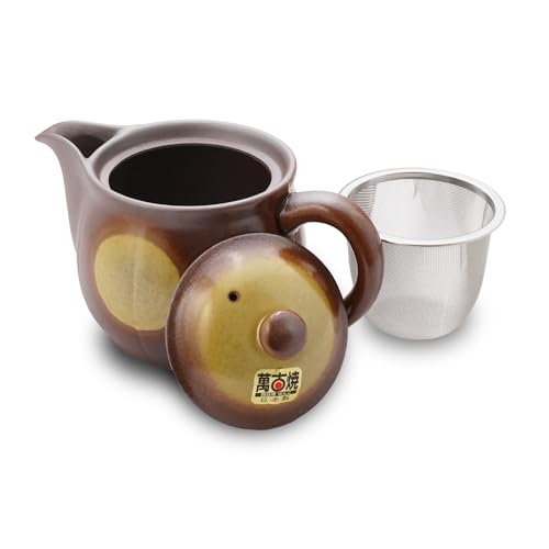 Japanese Banko Ware Teapot with Removable Stainless Steel Strainer