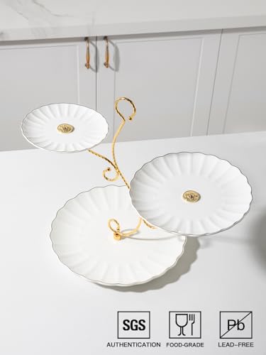 Sweejar 3 Tier Ceramic Cake Stand Wedding