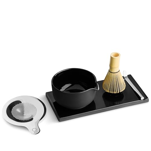 Matcha Set, 6-Piece Ceramic Matcha Bowl Kit with Display Tray