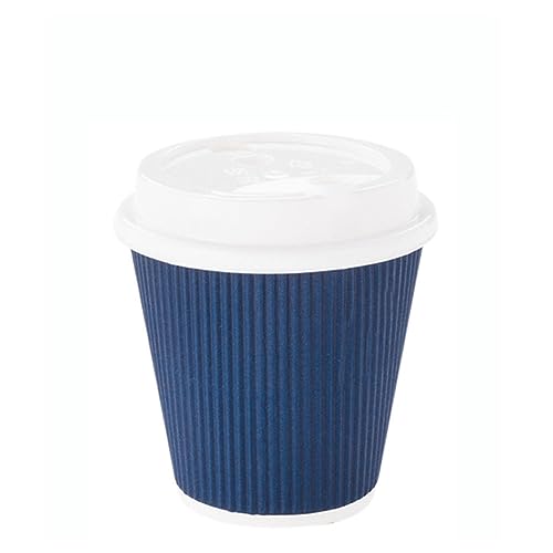 Ripple Wall Coffee Cups 500 Count 8 Ounce Insulated Midnight Blue Paper Cups