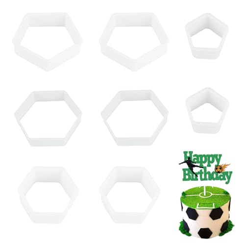 8 Pcs Soccer Ball Hexagon Cookie Cutter (8 Count)
