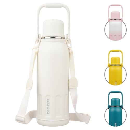 Stainless Steel Insulated Bottle with Handle & Strap