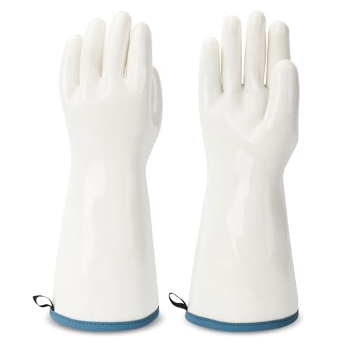 Silicone Gloves Heat Resistant Oven Mitt Barbecue Glove PPE Reusable Dishwashing Cleaning Glove Waterproof Cotton Lined Mitts Kitchen Gloves for Cooking Grilling Baking XL