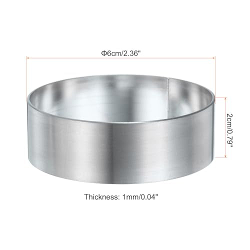 Round Cake Ring 2.36 x 1 Inch Seamless Stainless Steel Pastry Mousse Dessert Ring Mirror Coating for Baking Cooking English Muffins Crumpet Making Tool