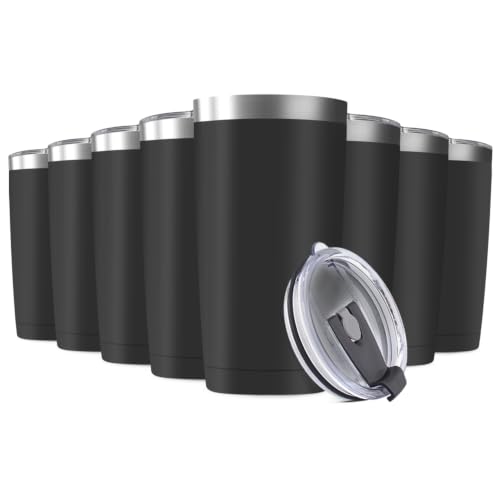 8 Pack 20oz Tumbler Vacuum Insulated Travel Mug with Lids (8 Count)