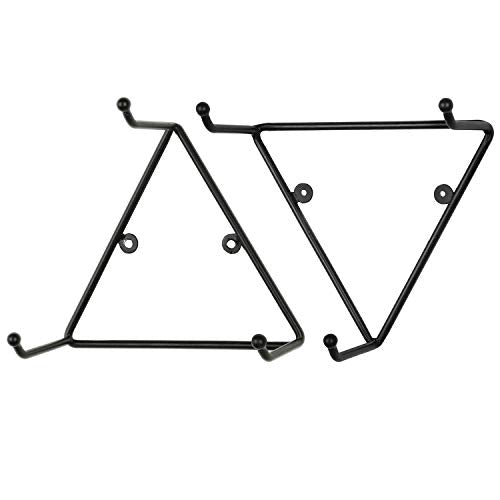 Matte Black Metal Triangular Coffee Mug Holder Wall Mount Display Rack Mug Organizer with 3 Hooks (4 Count)