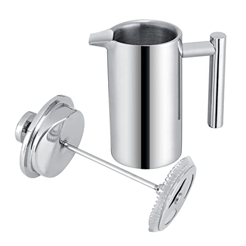 Double Walled Stainless Steel French Press Coffee Maker 12 oz