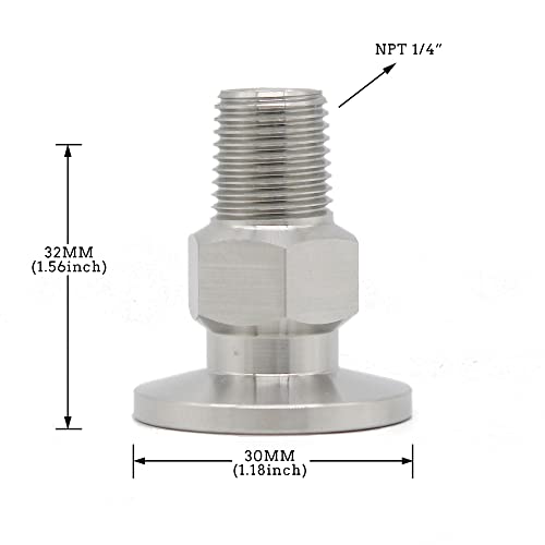 SS304 KF16 NPT Male Adaptor thread 1