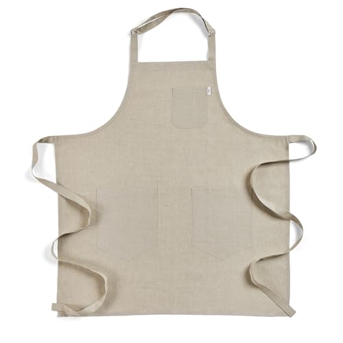 100% Pure Linen Apron Natural Adjustable