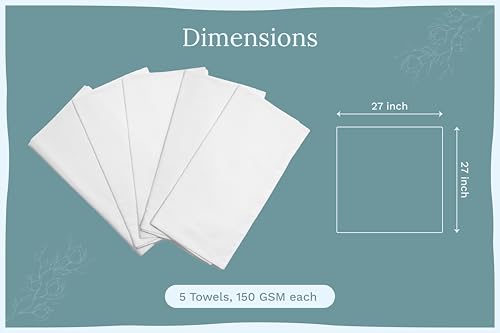 Organic Cotton Tea Towels for Embroidery (5 Count)
