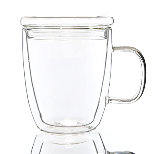 Insulated Espresso Cups 16 oz Double Wall Glass Mugs