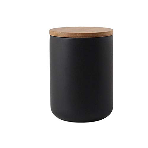 Ceramic Food Storage Jar Canister Modern Design Food Canisters with Airtight Seal Bamboo Lid