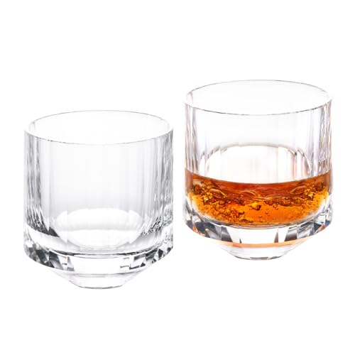 Crystal Whiskey Glasses Set of 2 Old Fashioned Glasses Hand Blown (2 Count)