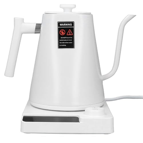 Electric Gooseneck Temperature Control Pour Over Coffee Kettle with LCD Screen Precise Brewing for Home Office Stainless Steel 1000ML