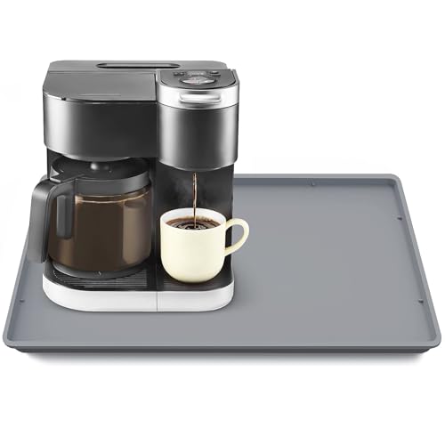 Silicone Coffee Maker Mat with Lip for Countertops