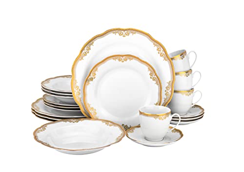 57 piece Banquet Dinnerware Set with Scalloped Edges