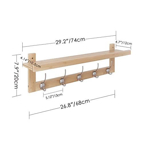 Coat Hooks with Shelf Wall
