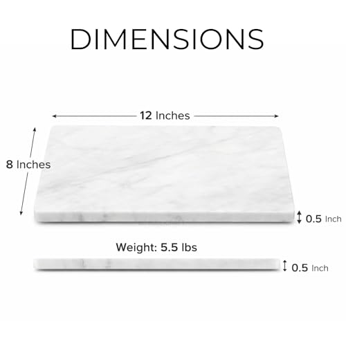 8×12 Inches White Marble Cheese & Charcuterie Board
