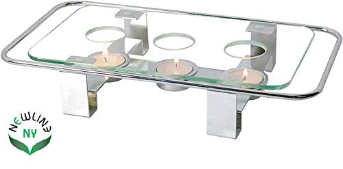 NewlineNY Chrome Plated Glass Dish Warmer