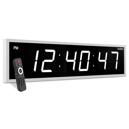 Oversized Digital Wall Clock with Large LED Display & Timer
