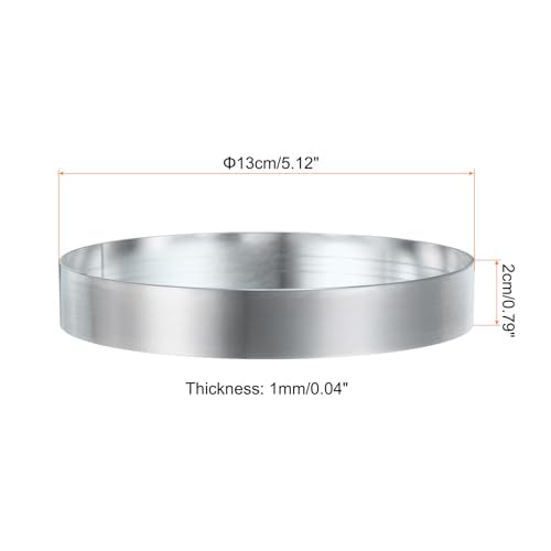 Round Cake Ring 5.12 x 1 Inch Seamless Stainless Steel Pastry Mousse Dessert Ring Mirror Coating for Baking Cooking English Muffins Crumpet Making Tool