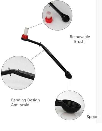 Coffee Machine Brush Cleaner Nylon Espresso Machine Brush Coffee Cleaning Tool with Spoon