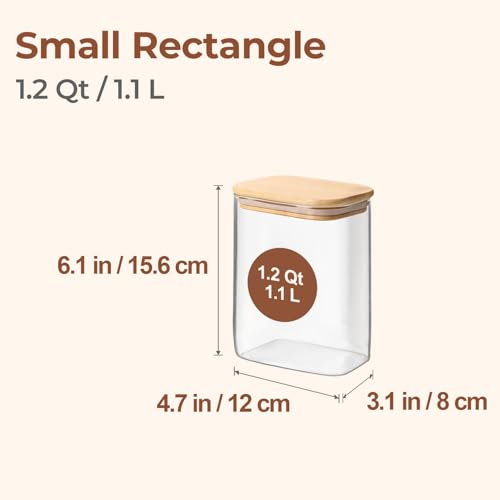 Glass Storage Containers with Lids 1.2 Qt (4 Count)