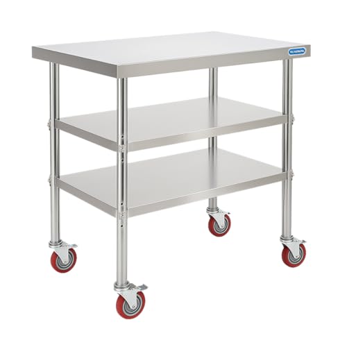 Stainless Steel Table with Wheels Stainless Steel Prep Table 24 x 30 Inch