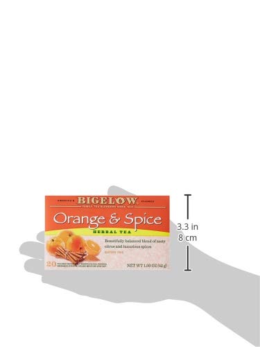 Bigelow,Orange & Spice Herbal, Caffeine Free Tea with Orange and Herbs, 240 Total Tea Bags, 20 Count Box (Pack of 12)