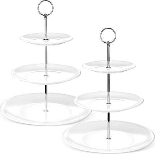 2 Pcs 3 Tier Porcelain Cupcake Stand