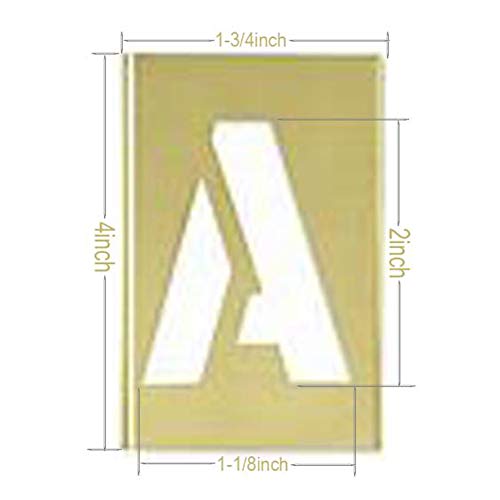 Brass Stencils Letters and Numbers 2 Inch Interlocking Letter Stencils (46 Count)