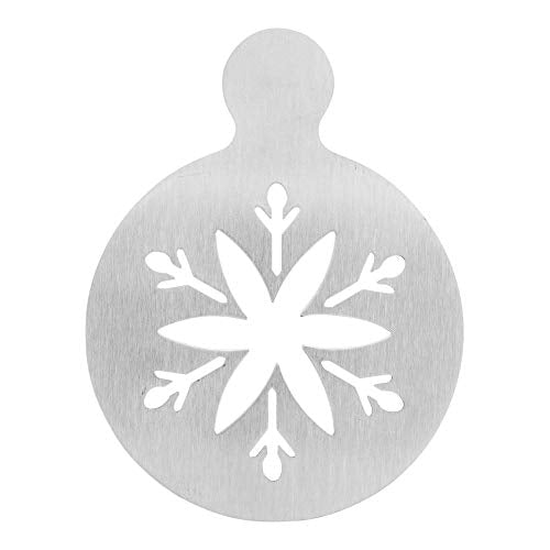 Coffee Art Stencil Pack of 1 Stainless Steel Snowflake Decorating Stencil for Latte Art
