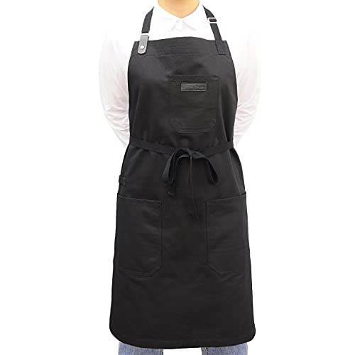 Black Kitchen Apron for Cooking