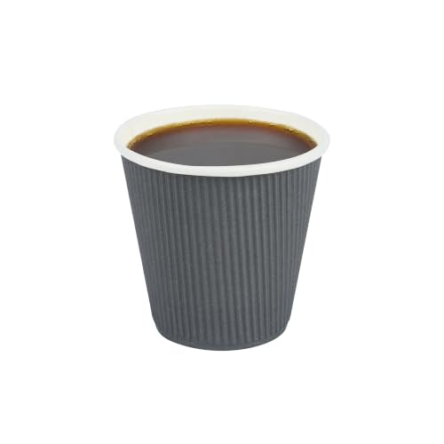 Ripple Wall Coffee Cups 25 Count 8 Ounce Insulated Gray Paper Cups