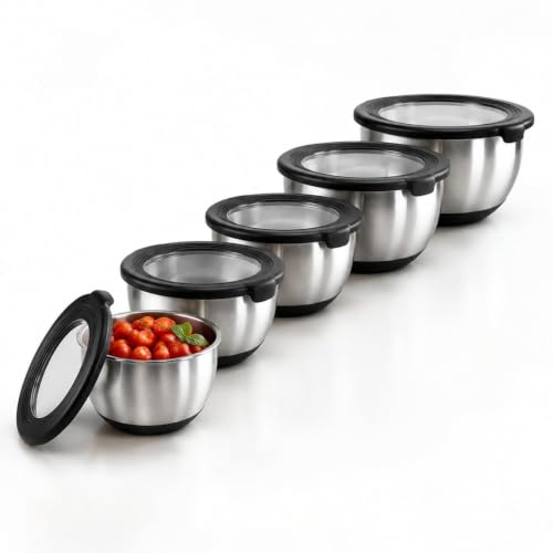 Stainless Steel Mixing Bowls with Lids (5 Count)