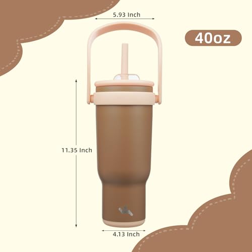 40 oz Tumbler with Handle and Straw